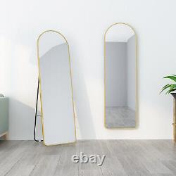 MIQU Full Length Body Mirror Floor Wall Mounted Black Gold Hang Large Free Stand