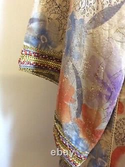 Made to Measure Couture Full Length Kaftan/Kimono Cream/Gold Hand Made Large