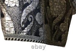 Made to Measure Couture Full Length Kaftan/Kimono, Silver Hand Made Large