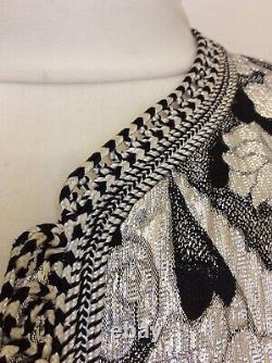 Made to Measure Couture Full Length Kaftan/Kimono, Silver Hand Made Large