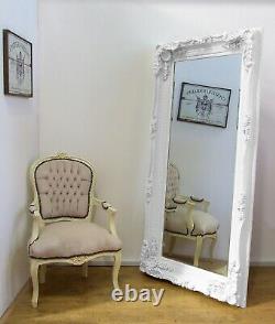 Madrid X-Large Full Length Shabby Chic Vintage Leaner Mirror in White 180 x 89cm
