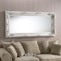 Madrid X-Large Full Length Shabby Chic Vintage Leaner Mirror in White 180 x 89cm