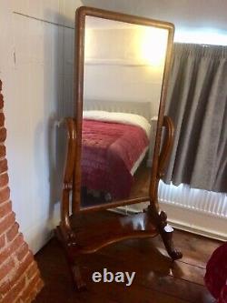 Mahogany Antique Cheval Mirror Full Length Large Free Standing