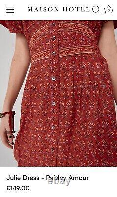 Maison Hotel Julie Dress Paisley Amour Maxi Dress, Size Large. Rrp £149