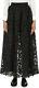 Maje Jared Lace Floral Embroidered Perforated Maxi Skirt Black Sz 3 $470 / Nwt
