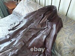 Mans full length leather trenchcoat in oxblood /brown 42 chest £130 quick sale