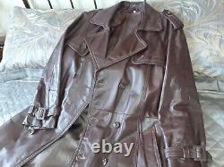 Mans full length leather trenchcoat in oxblood /brown 42 chest £130 quick sale