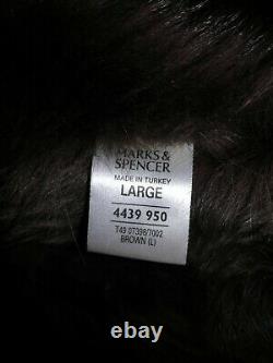 Marks And Spencer Full Length Sheepskin Coat Size L 12 14