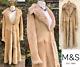 Marks & Spencer 2002 Full Length Sheepskin Beige Coat Large (uk 12-14) Worn Once