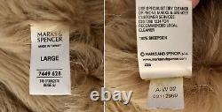 Marks & Spencer 2002 Full Length Sheepskin BEIGE Coat LARGE (UK 12-14) Worn Once