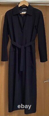 Max mara black full length maxi coat 100% wool oversized 8-16 belt large pockets