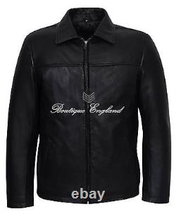 Men's Classic Style Black Casual Soft Designer Lambskin Leather Jacket 1152