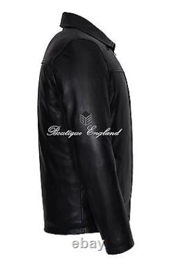 Men's Classic Style Black Casual Soft Designer Lambskin Leather Jacket 1152