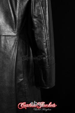 Men's NEO Black Lambskin MATRIX Full-Length Real Leather Long Jacket Coat