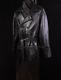 Men's Overcoat Black Lambskin Full Length Leather Long Jacket Long Trench Coat