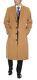 Men's Regular Fit Camel Tan Full Length Wool Cashmere Overcoat Topcoat