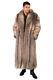 Mens Crystal Fox Fur Coat Long Full Length Overcoat 55 Large