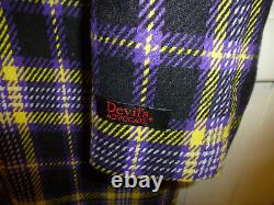 Mens DEVIL'S ADVOCATE FULL LENGTH WINTER CHECKED OVERCOAT SIZE LARGE NEW+TAGS