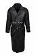 Mens Leather Trench Coat Black Full Length Real Leather Trench Coat Style 6965