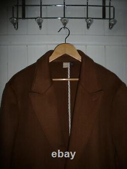 Mens TED BAKER BROWN WOOL & CASHMERE FULL LENGTH OVERCOAT SIZE UK LARGE NEW+TAGS