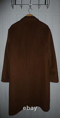 Mens TED BAKER BROWN WOOL & CASHMERE FULL LENGTH OVERCOAT SIZE UK LARGE NEW+TAGS