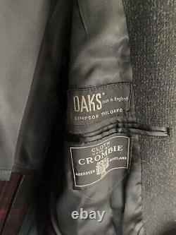 Mens Vintage Daks Full Length Wool Coat Size L, Black