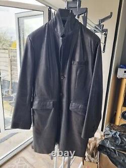Mens full length leather jacket (Size Large)