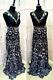 Michal Negrin Full-length Gorgeous Multicolor Flowers Black Dress Size L