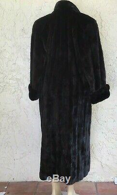 Mink Fur Coat Designer Guy Laroche Paris Full Length 49 BLACKGLAMA approx. SZ L