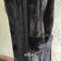 Mink Fur Coat Designer Guy Laroche Paris Full Length 49 BLACKGLAMA approx. SZ L