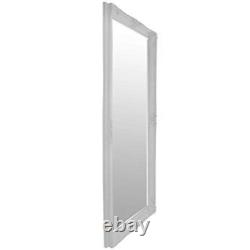 MirrorOutlet Large White Bevelled Full Length Dressing Wall Mirror 5Ft6