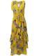 Misa Floral Print Chiffon Wrap Maxi Dress Large