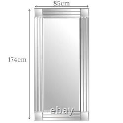Molly Extra Large All Glass Full Length Bevelled Leaner Wall Mirror 174cm x 85cm