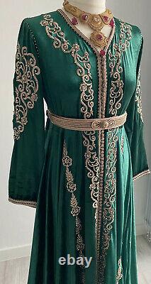Moroccan Caftan maxi dress takchita Royal Green