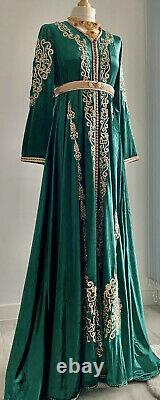 Moroccan Caftan maxi dress takchita Royal Green