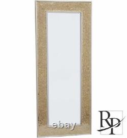 Mosaic Mirror Crackle Glass Effect Champagne Frame Wall Hung Mirror Full Length