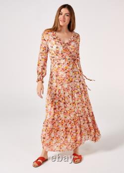 Multi Ghost London Jasmine Retro Floral Long Sleeve Maxi Dress Large & BNWT