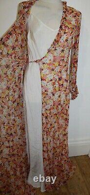 Multi Ghost London Jasmine Retro Floral Long Sleeve Maxi Dress Large & BNWT