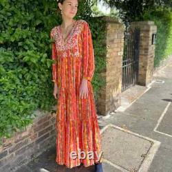 Muzungu Sisters Frangipani Persian Rose Maxi Dress Size L RRP £390 BNWT