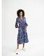 Nrby Genevieve Silk Feather Print Dress Size L New Rrp 275