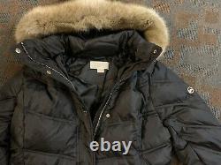 NWT $285 Michael Kors Heavy Full length Black Fur Winter Coat Jacket Large