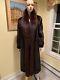 Natural Female Brown Mink With Fox Tuxedo 49 Full Length Real Fur Coat 12 Large