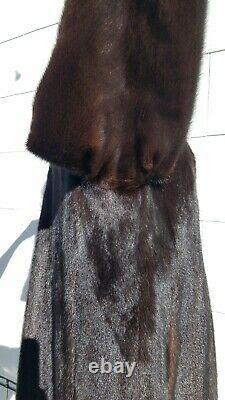Near MINT Med L XL 44 Bust Near Black MINK Fur Women Full Length Long Coat