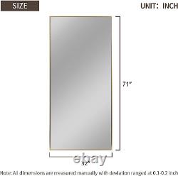 NeuType 71x32 Large Mirror Full Length Mirror Aluminum Alloy Frame Floor for