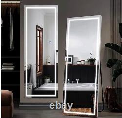NeuType Full Length Standing Mirror with LED Lights Large Rectangle 3 Colors Dim