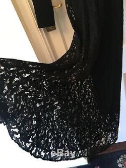 New By Malene Birger Black Lace Palomos High Neck Maxi Long Party Dress & Slip, L