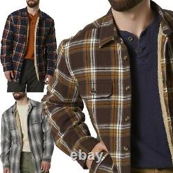 New Mens Padded Sherpa Fleece Lined Shirt Lumberjack Jacket Flannel Warm Work