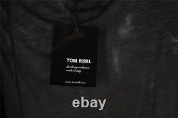 New Tom Rebl Black Full Length Sleevess Shirt sz Large L Drapey Front