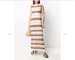 New Woolrich Striped Knitted Jersey Maxi Dress Size L RRP £260