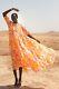 Orange Pink Floral Maxi Dress- Sustainable